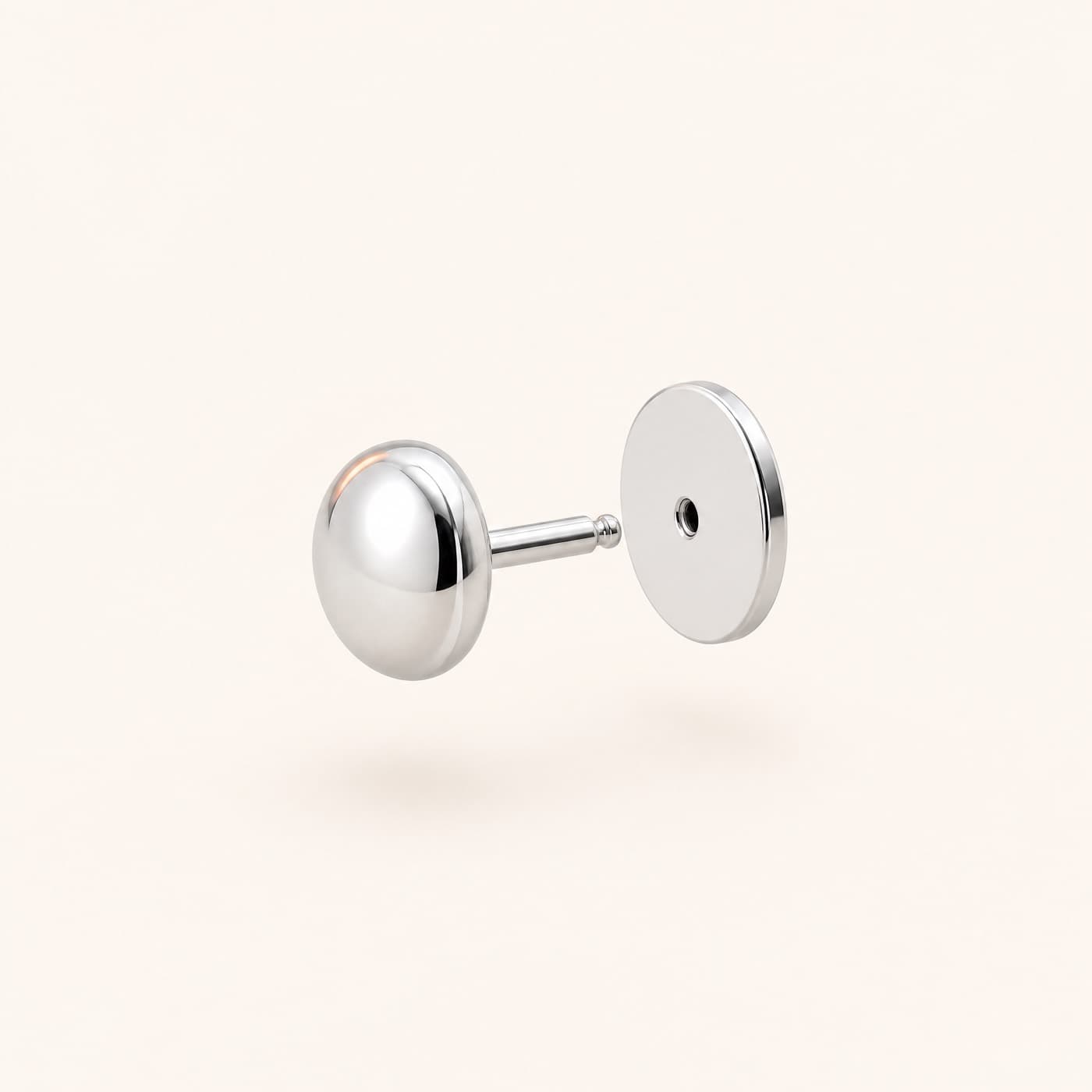 925 Silver Cartilage Stud Flat-Back 3 mm, shown as a single piece